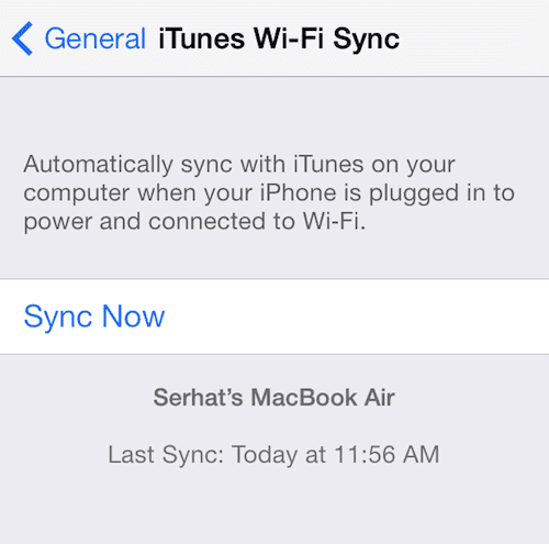 Синхронизация с iTunes по Wi-Fi 
