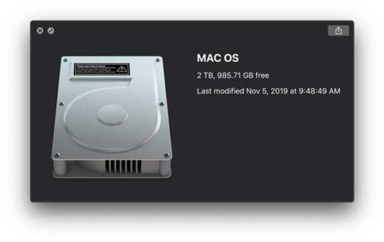 how to check macbook hard drive space