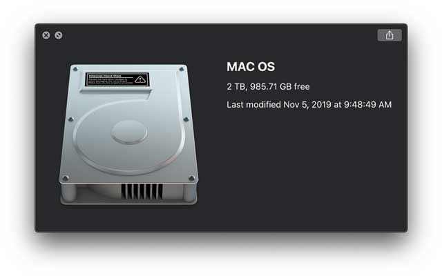 check mac hard drive space