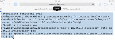 How to view webpage HTML source codes on iPad / iPhone. No app required