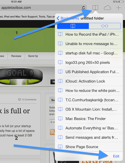 edit safari bookmarks
