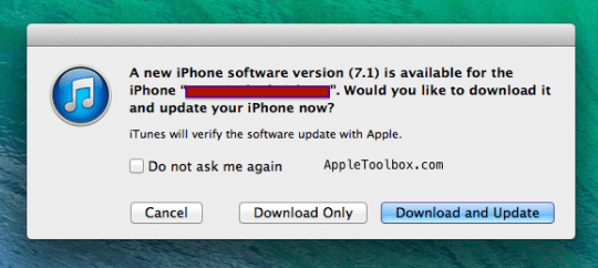 iOS 7.1.  iTunes