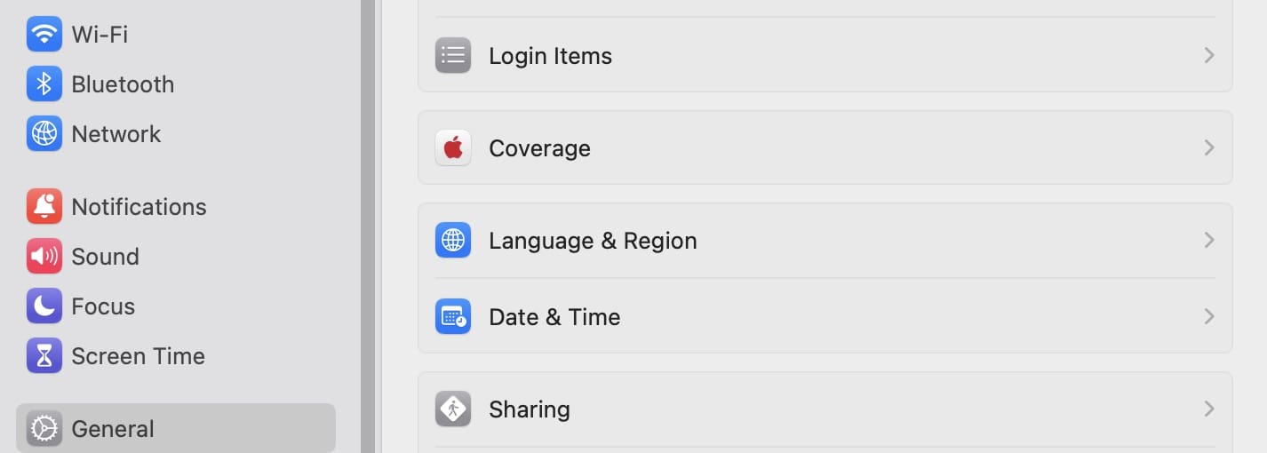 Mac Date and Time Settings in macOS Sonoma