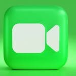 The FaceTime logo on a green background