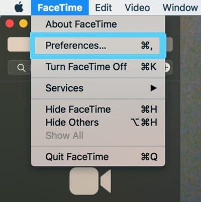 mac facetime preferences panel
