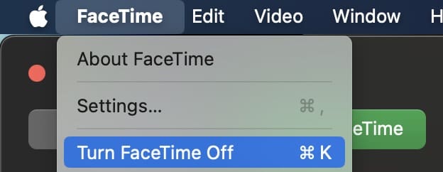 Setting to turn FaceTime off