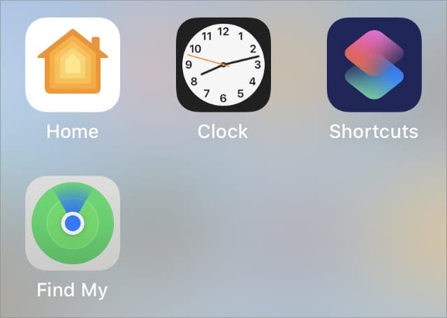 Find My app on iPhone Home screen