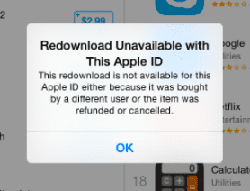 Family Sharing not working: "Redownload Unavailable with This Apple ID", fix