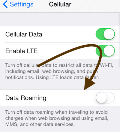 turn off data roaming