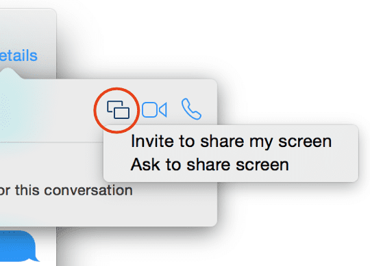 Screen Sharing - Click Button