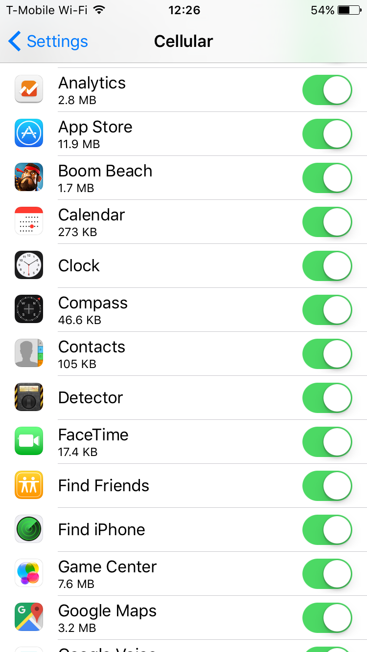 iOS 9 cellular data usage settings not working, fix - AppleToolBox