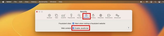 Enable Javascript on Mac