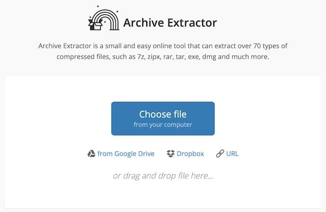 Extract.ME Archive extractor home page.