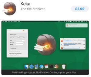 Keka file archiver app in the Mac App Store.