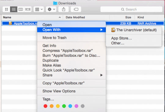 how to unzip a downloaded file on mac