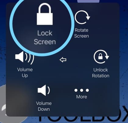 assistive touch lock screen options iOS