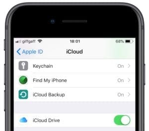 Turn on iCloud Drive on iPhone