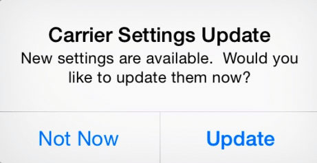 Carrier Settings update