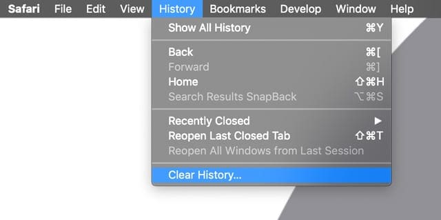 macOS Safari Очистить историю