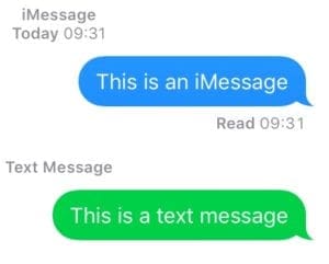 iMessage and text message in Messages