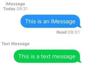 iMessage y mensaje de texto en Mensajes