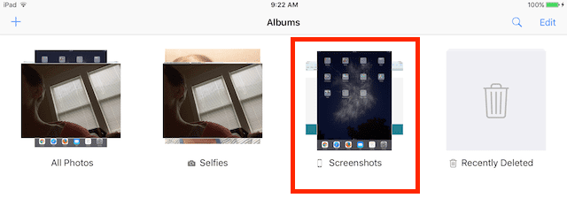 Photos Screenshots Albums AssistiveTouch