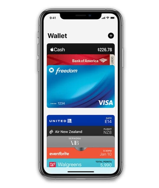 Wallet app on iPhone