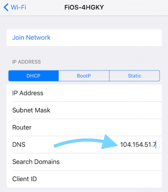mac network settings search domains