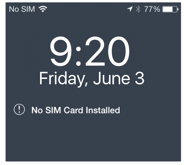 No SIM CARD