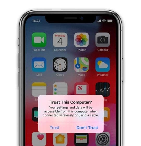 trust message on iPhone