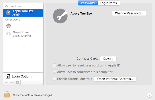 set permissions for items on your mac sierra