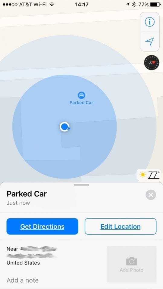 Parking Location Feature in iOS 10