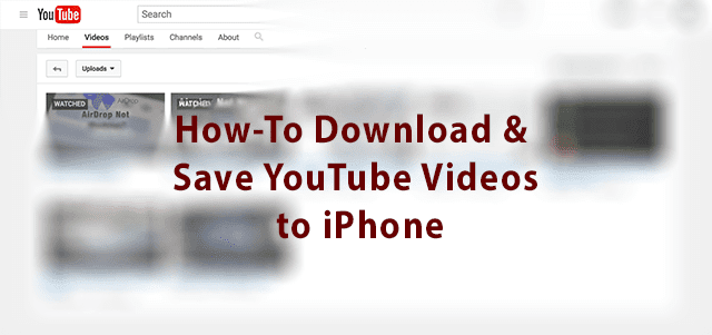how to save a youtube video to your ipod