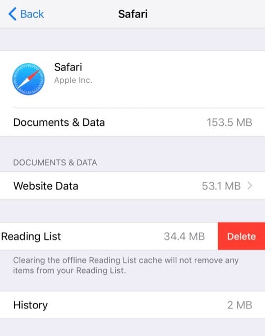 Delete all items from Safari Offline Reading List