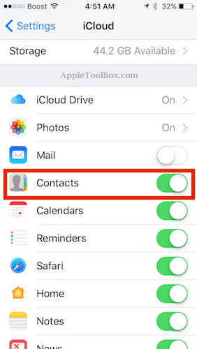 Missing contacts in iCloud.com