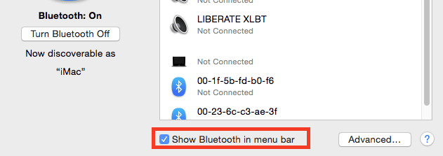 Show Bluetooth icon on Macbook Main Screen