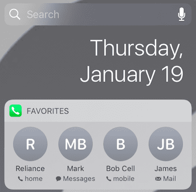 Favorite Contacts on iPhone Widget