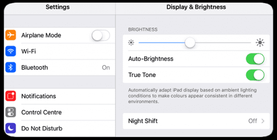 Adjusting iPhones for nighttime use