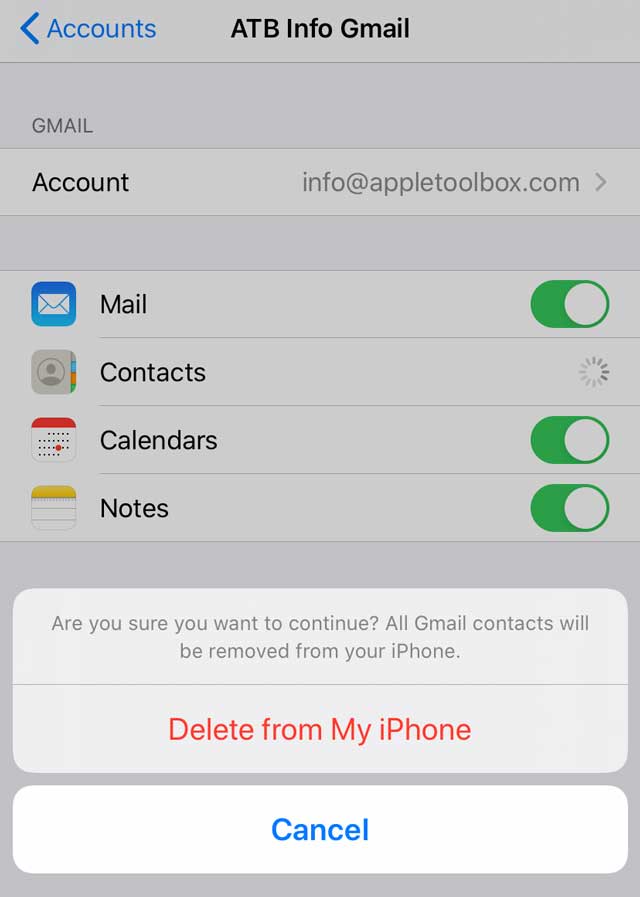 force sync on an email contacts