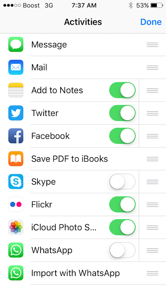 Customizing iOS Mail Attachment Actions