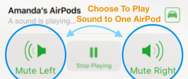 désactiver un AirPod uniquement pour l'application Trouver mon iPhone iOS 12