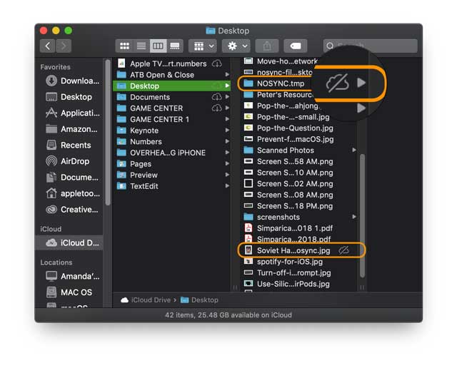 Папка и файл не синхронизируются с iCloud на Mac Desktop macOS 
