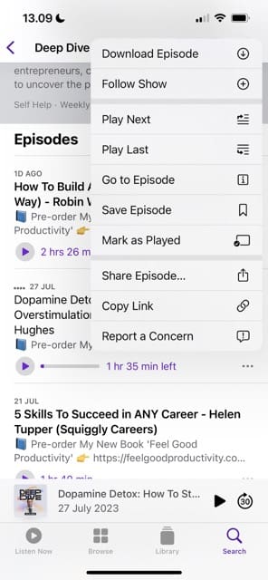 Download Episode Apple Podcasts Screenshot
