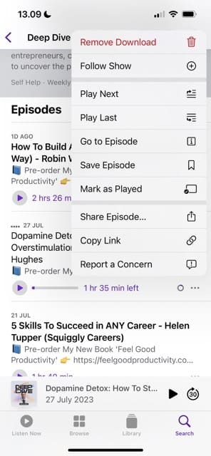 Remove Download Apple Podcasts Screenshot