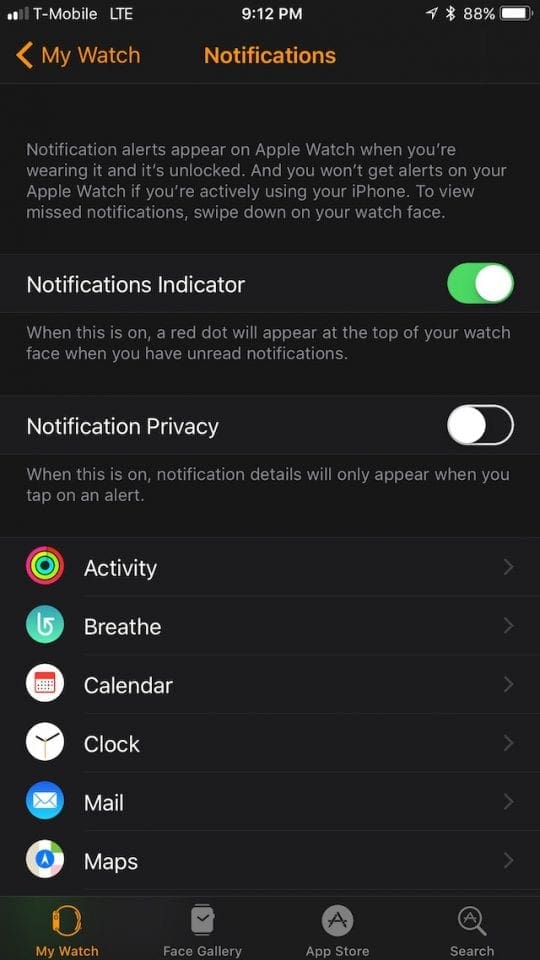 Set up Notifications on Apple Watch