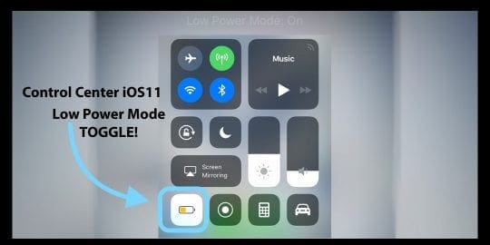 how to add low battery mode to control center