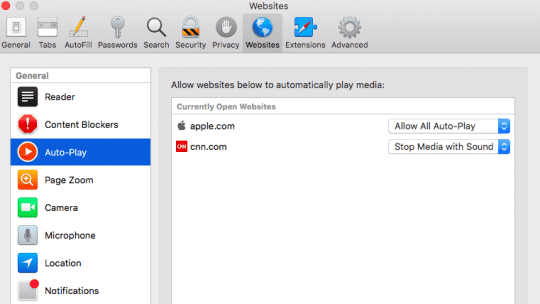 Using Safari on macOS High Sierra