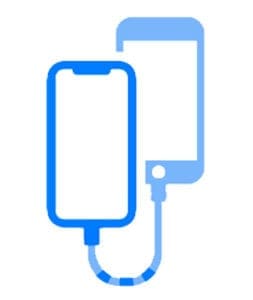 iOS icon for wired connection between old and new devices