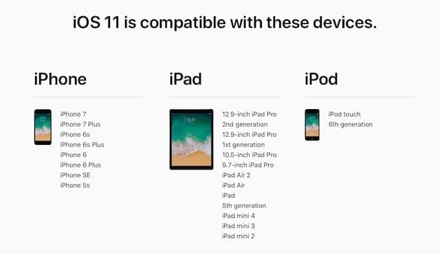 iOS 11 Device Compatibity