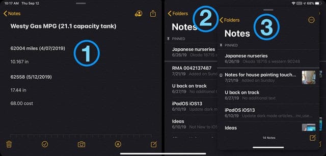 split view and slide over with Notes app iPadOS